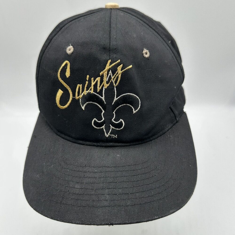 Vintage‎ New Orleans Saints NFL Football Hat SnapBack Cap Team NFL Black 90s